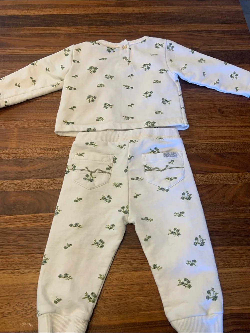 NWT 7 For All Mankind Baby Girls Floral Ruffle Sweatshirt & Legging Set 6-9M